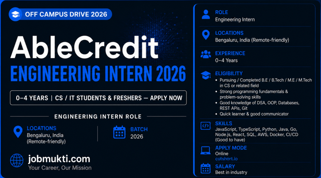 AbleCredit Engineering Intern
